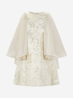 Maison Ava Girls Phoebe Occasion Dress in Gold