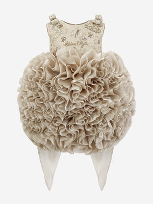 Maison Ava Girls Pomme Occasion Dress in Gold