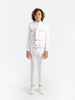 Maison Ava Boys Lance Suit in White