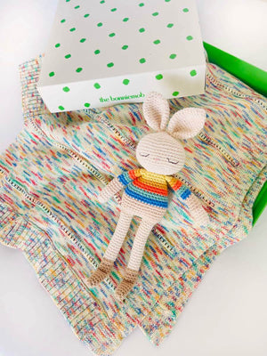 Bonnie Bunny Crochet Toy - Rainbow stripe