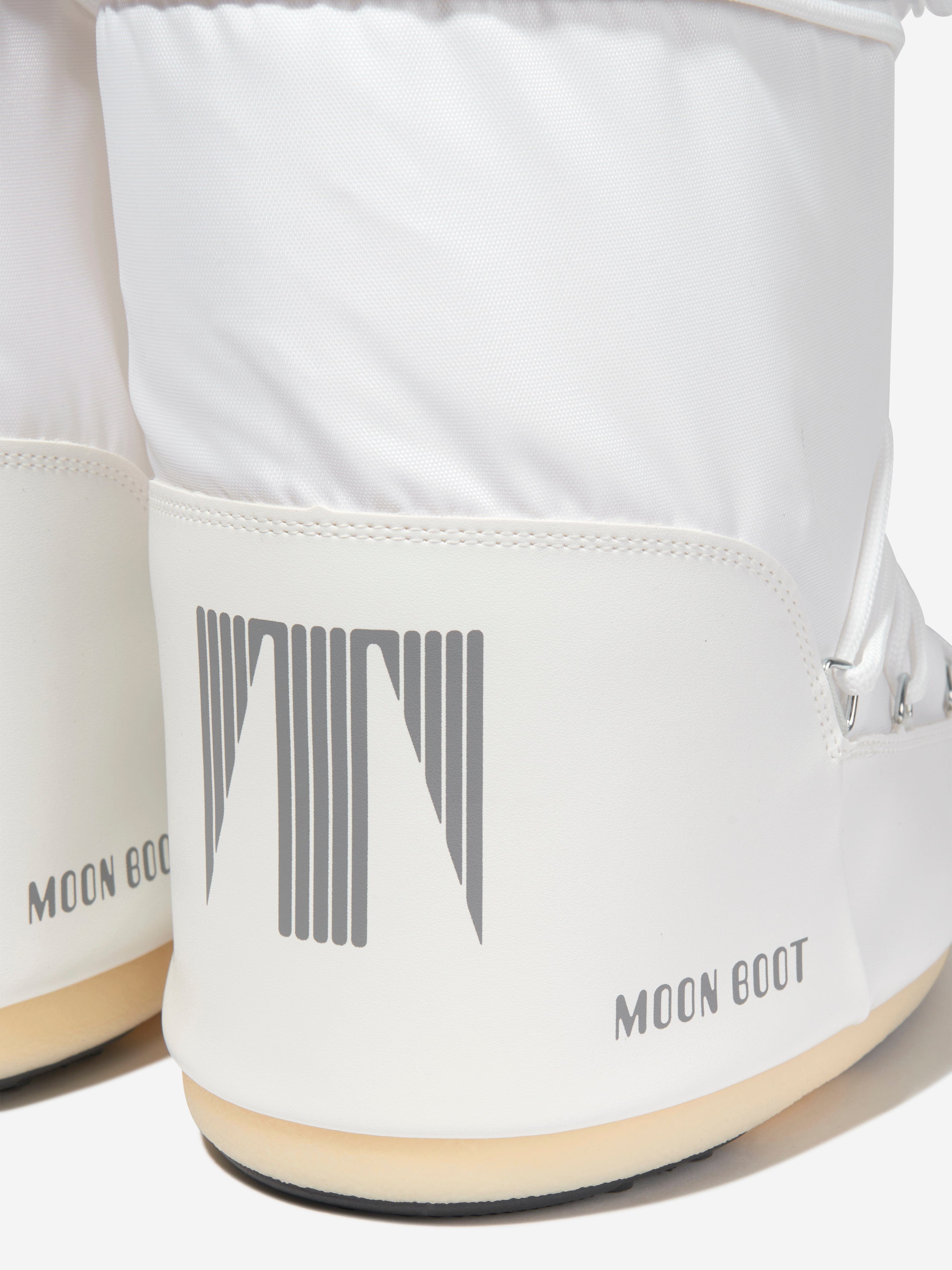 Moon Boot Kids Icon Nylon Snow Boots in White