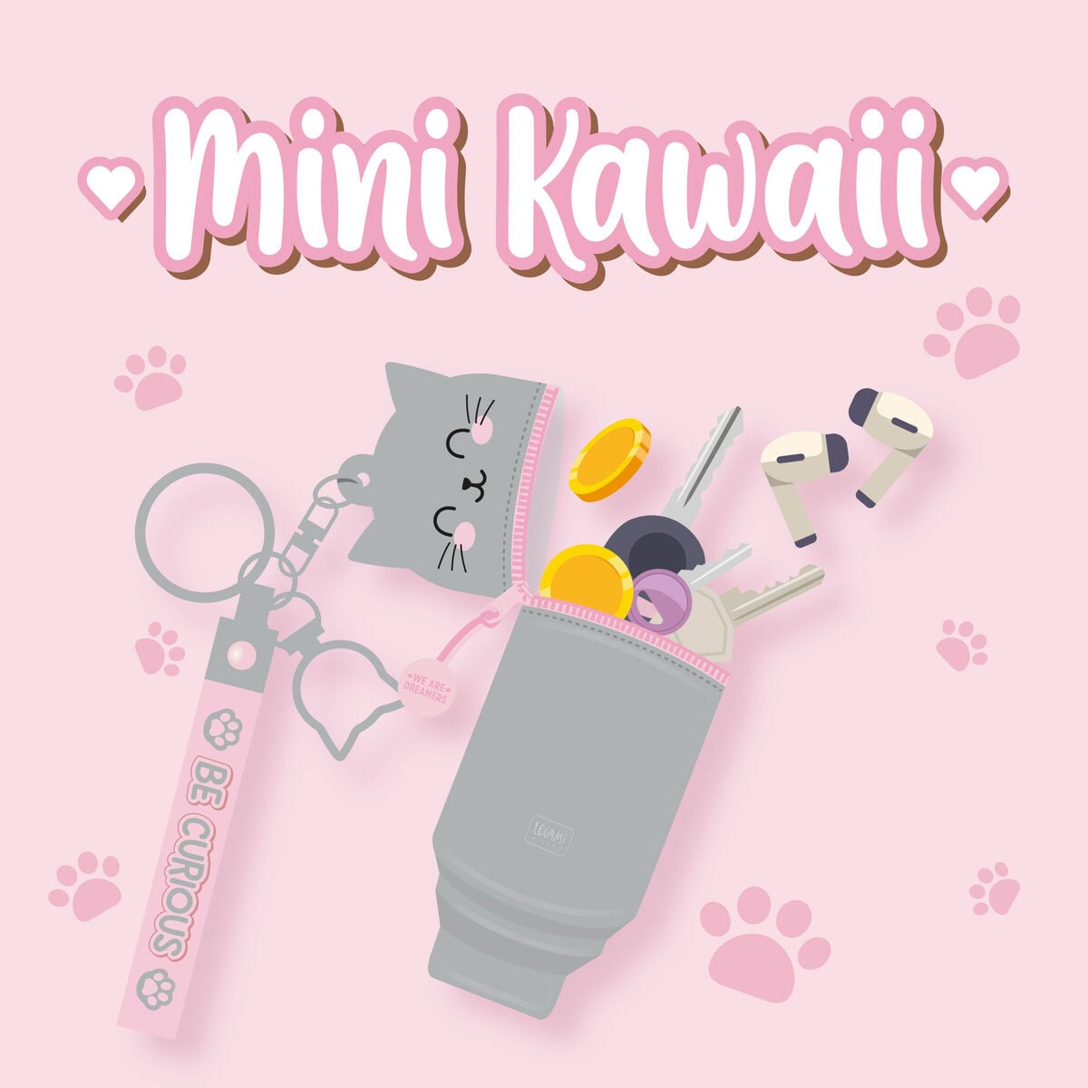 Legami - Kitty Bozuk Para Cüzdanı Anahtarlıklı - Mini Kawaii