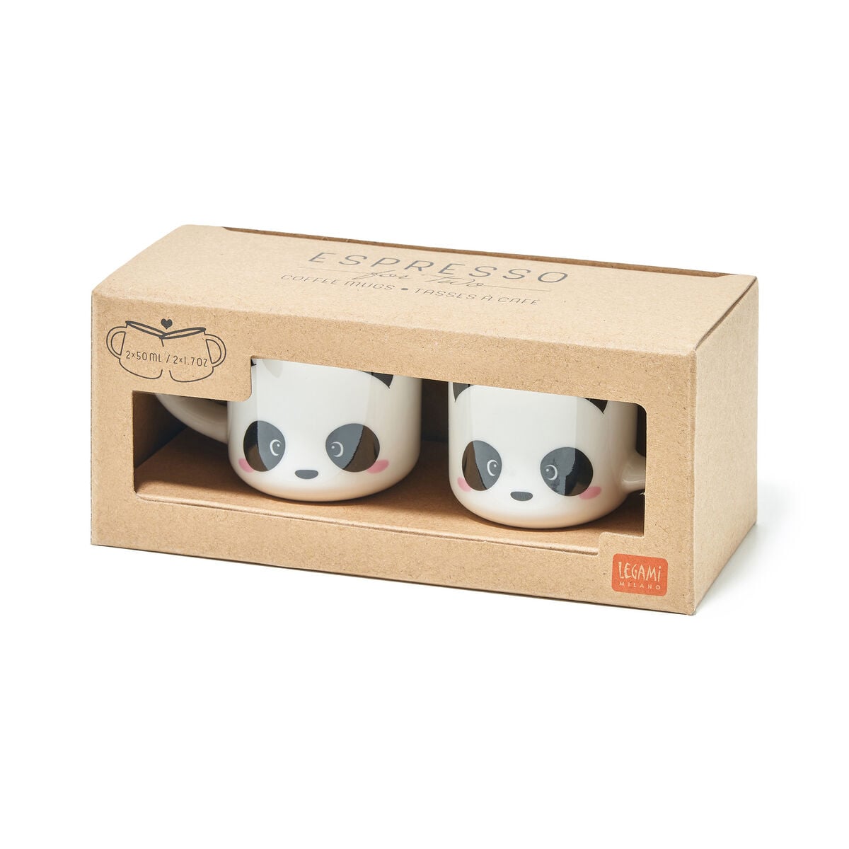 Legami - Seti 2 Coffee Cups - Panda - Espresso Two