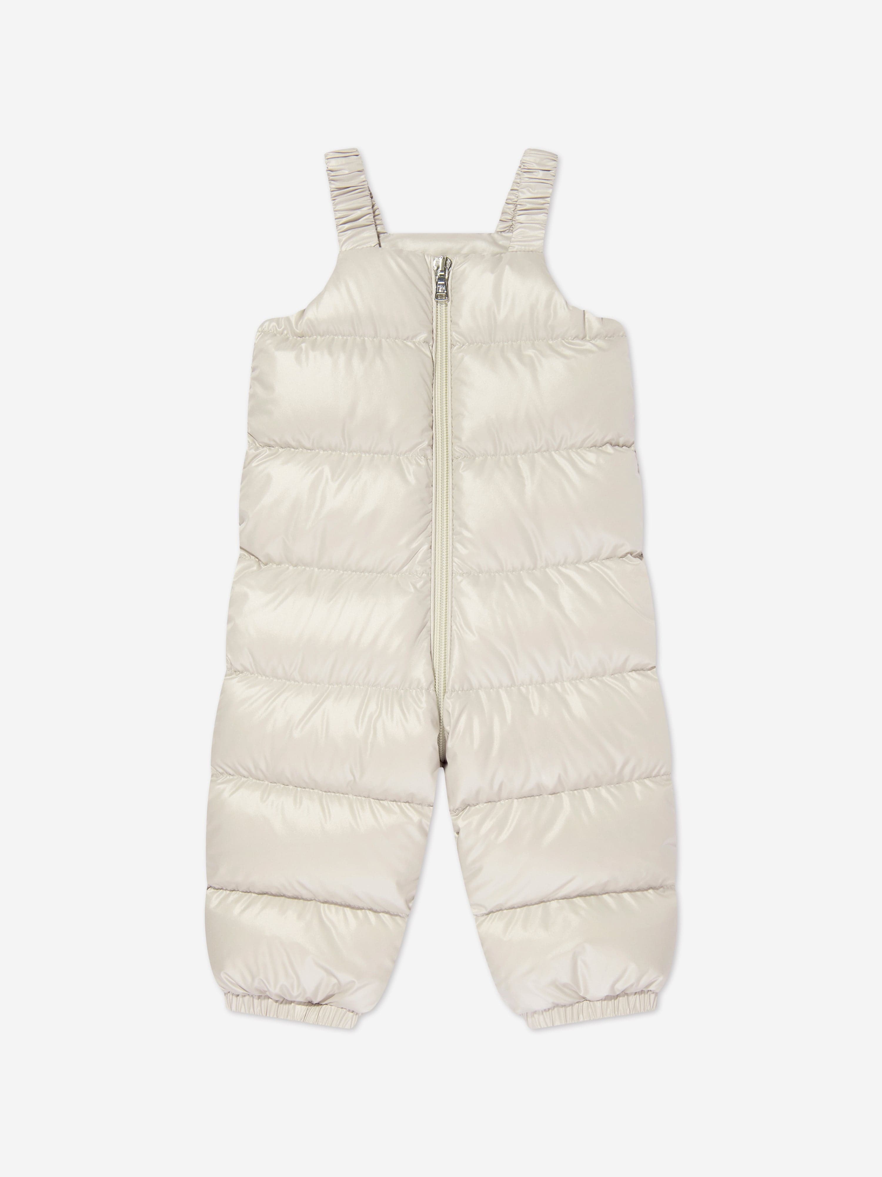 Moncler Enfant Baby Down Padded Snowsuit in Beige