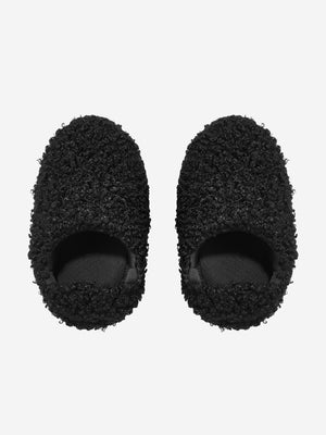 Moon Boot Kids Faux Curly Sandals in Black