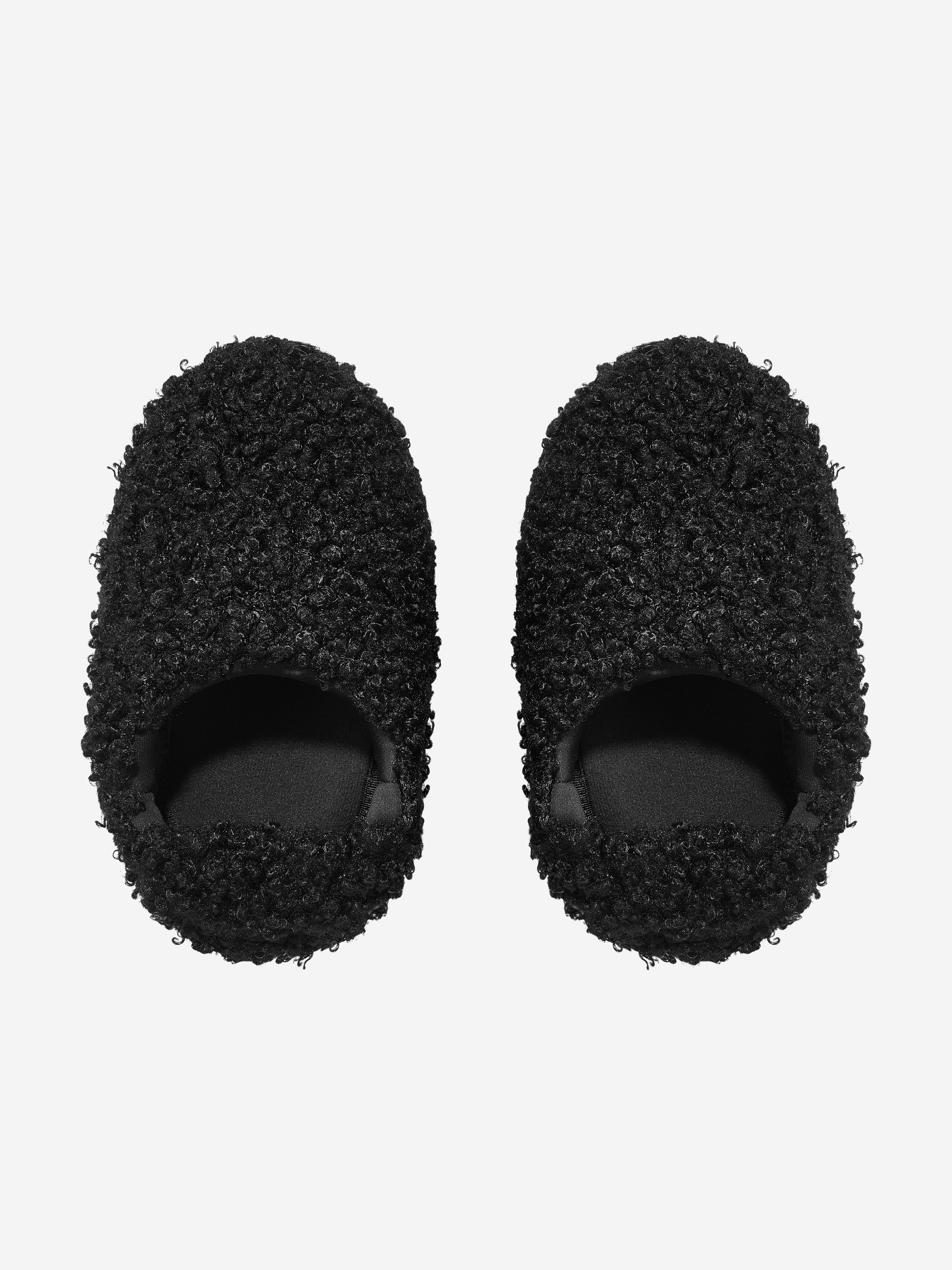 Moon Boot Kids Faux Curly Sandals in Black