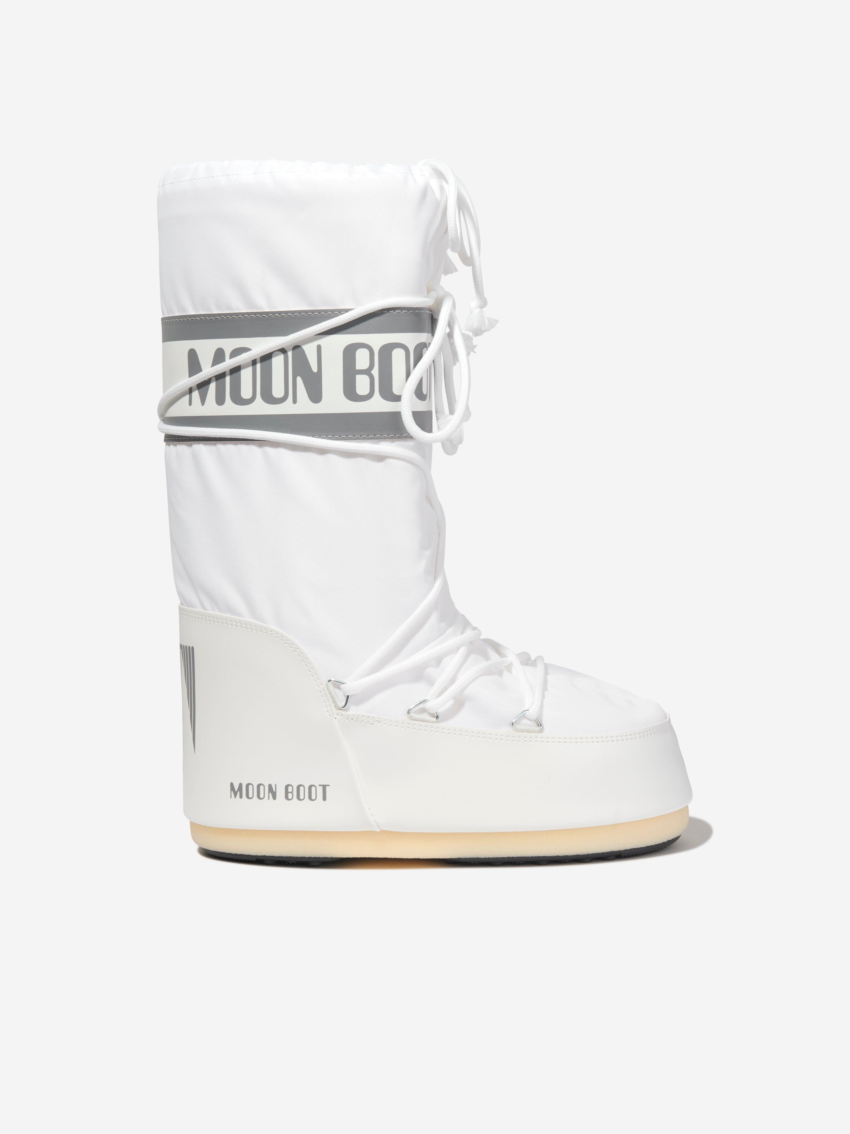 Moon Boot Kids Icon Nylon Snow Boots in White