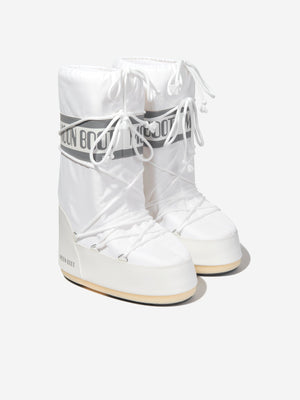 Moon Boot Kids Icon Nylon Snow Boots in White