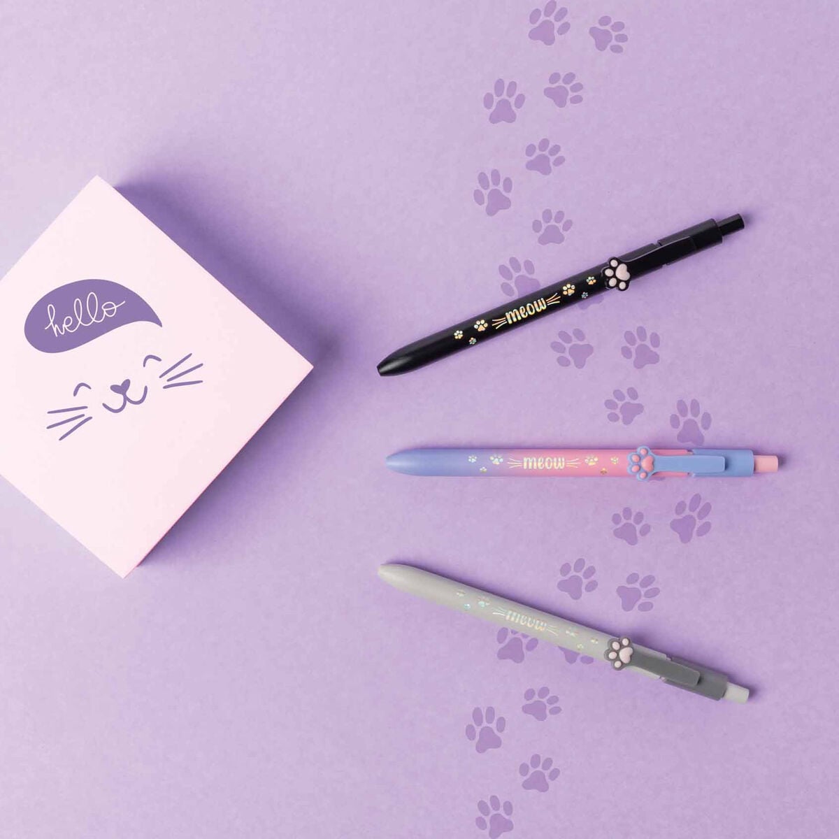 Legami - Kitty-Themed Ballpoint Kalem - Blue Ink - Meow