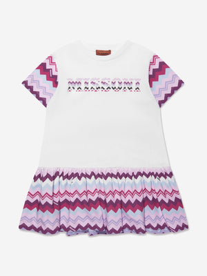 Missoni Girls Zigzag Dress in White