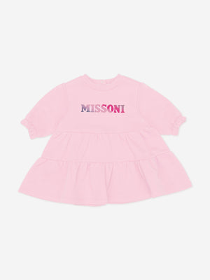 Missoni Baby Girls Jersey Dress With Knickers in Pink