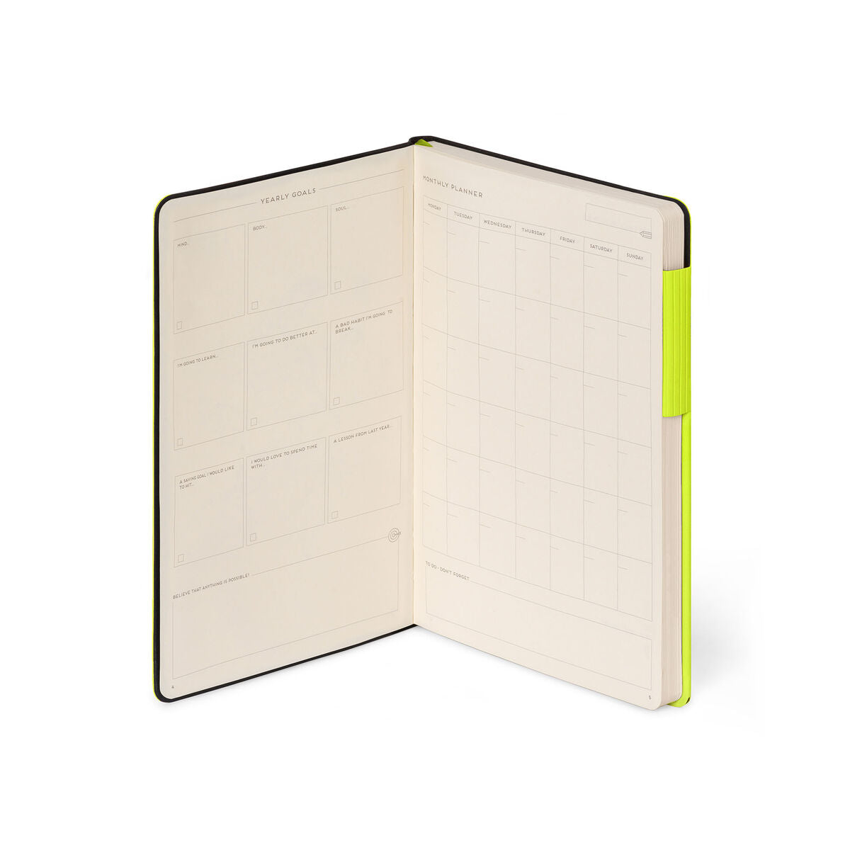 Legami - Chartreuse Çizgili Monokrom Yumuşak Kapaklı Defter - Benim Defterim