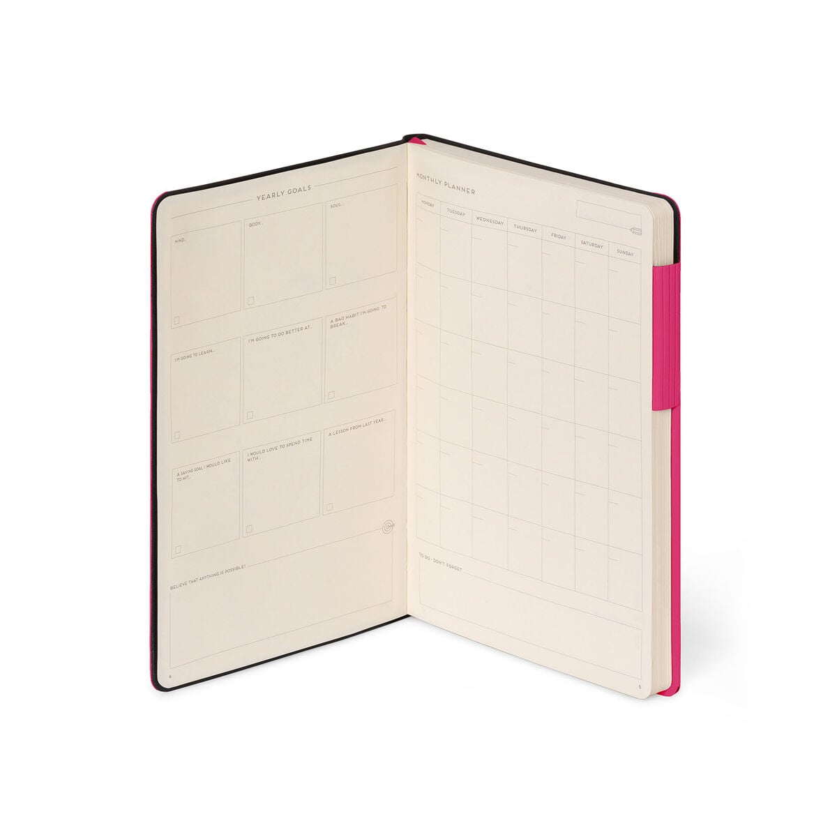 Legami - Çizgili Defter - Monokrom Yumuşak Kapak - Ahududu - Benim Defterim