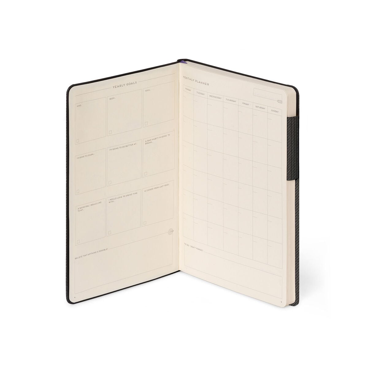 Legami - Defter ile Blank Pages ve Monochrome Yumuşak Kılıf - Deep Graphite - My Defter