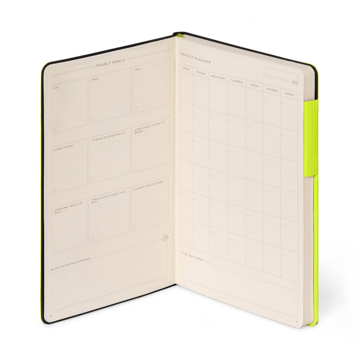Legami - Defter ile Blank Pages ve Monochrome Yumuşak Kılıf - Chartreuse - My Defter