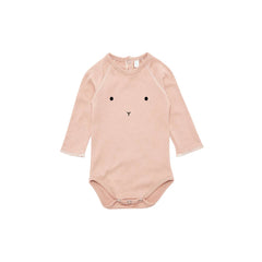 Organic Zoo Bunny Bodysuit - Clay-Bodysuits-NB-Clay | Natural Baby Shower