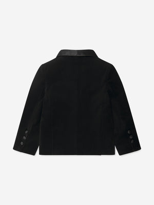 Patachou Boys Velvet Blazer in Black