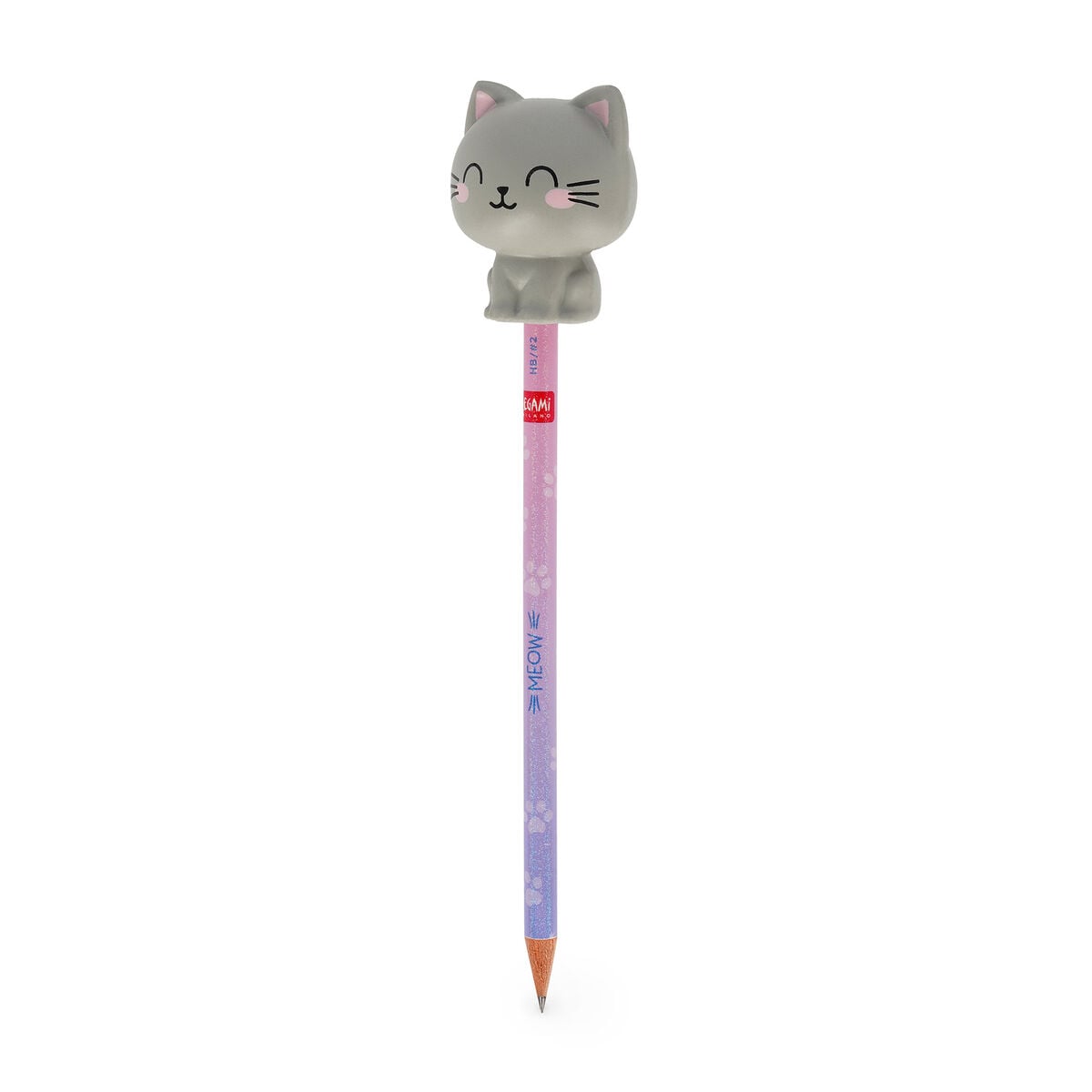 Legami - Sıkılabilen Kedi Desenli Kurşun Kalem "Merak Et" - Sıkılır