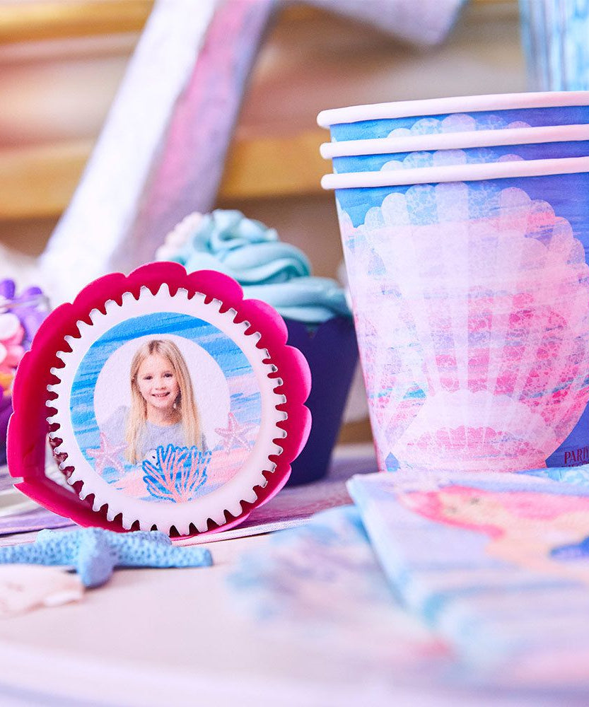 Party Pieces - Deniz Kızı 8li Parti Karton Bardakları-Dinossi