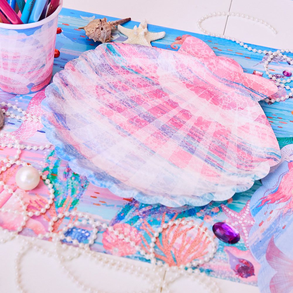 Party Pieces - Deniz Kızı 8'li Parti Karton Tabağı-Dinossi