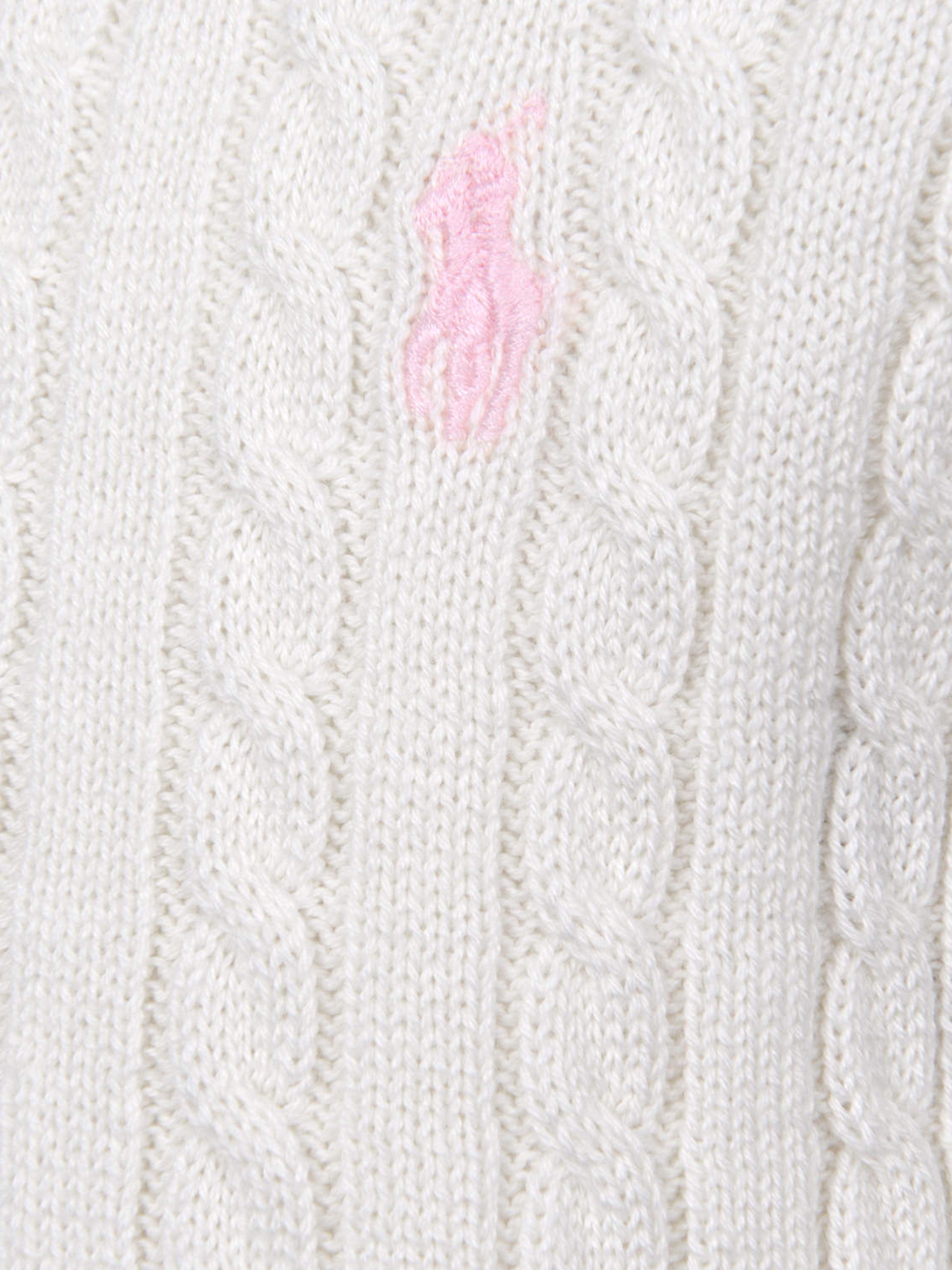 Ralph Lauren Baby Girls Mini Cable Knit Cardigan in Ivory