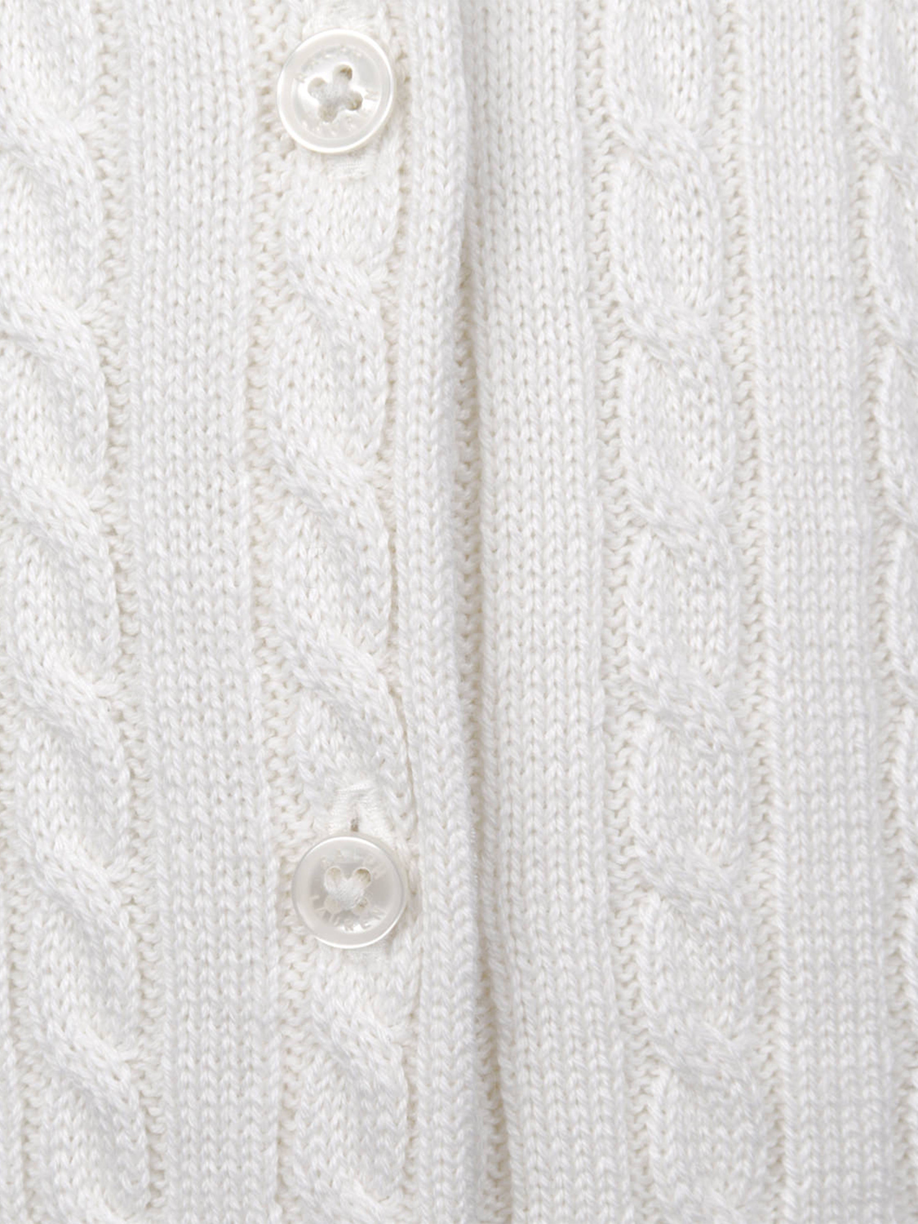 Ralph Lauren Baby Girls Mini Cable Knit Cardigan in Ivory