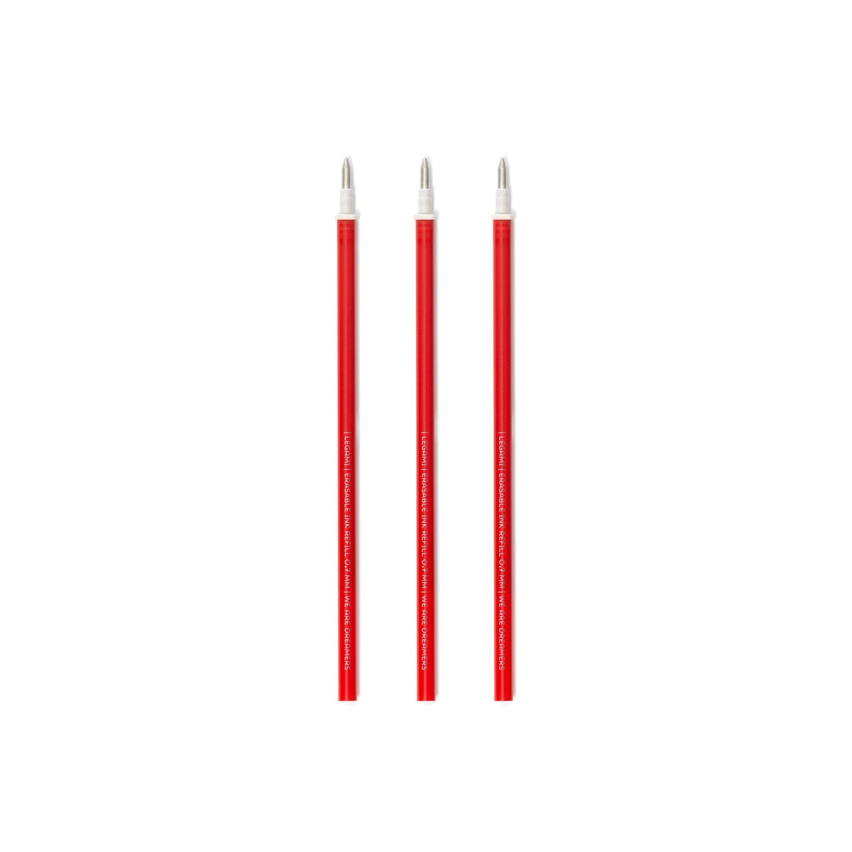 Legami - 3'lü Seti Refills Erasable Pens - Red Ink - Erasable Kalem