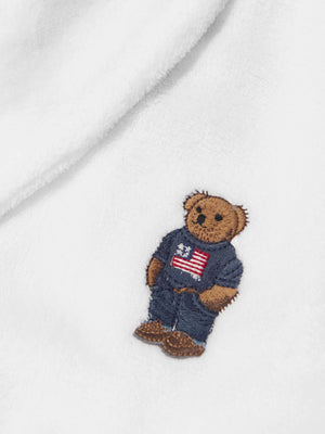 Ralph Lauren Boys Bear Patch Bathrobe in White