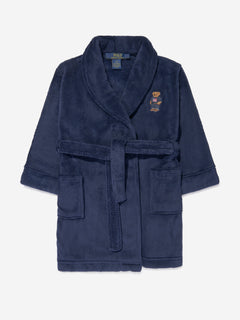 Ralph Lauren Boys Bear Patch Bathrobe in Navy