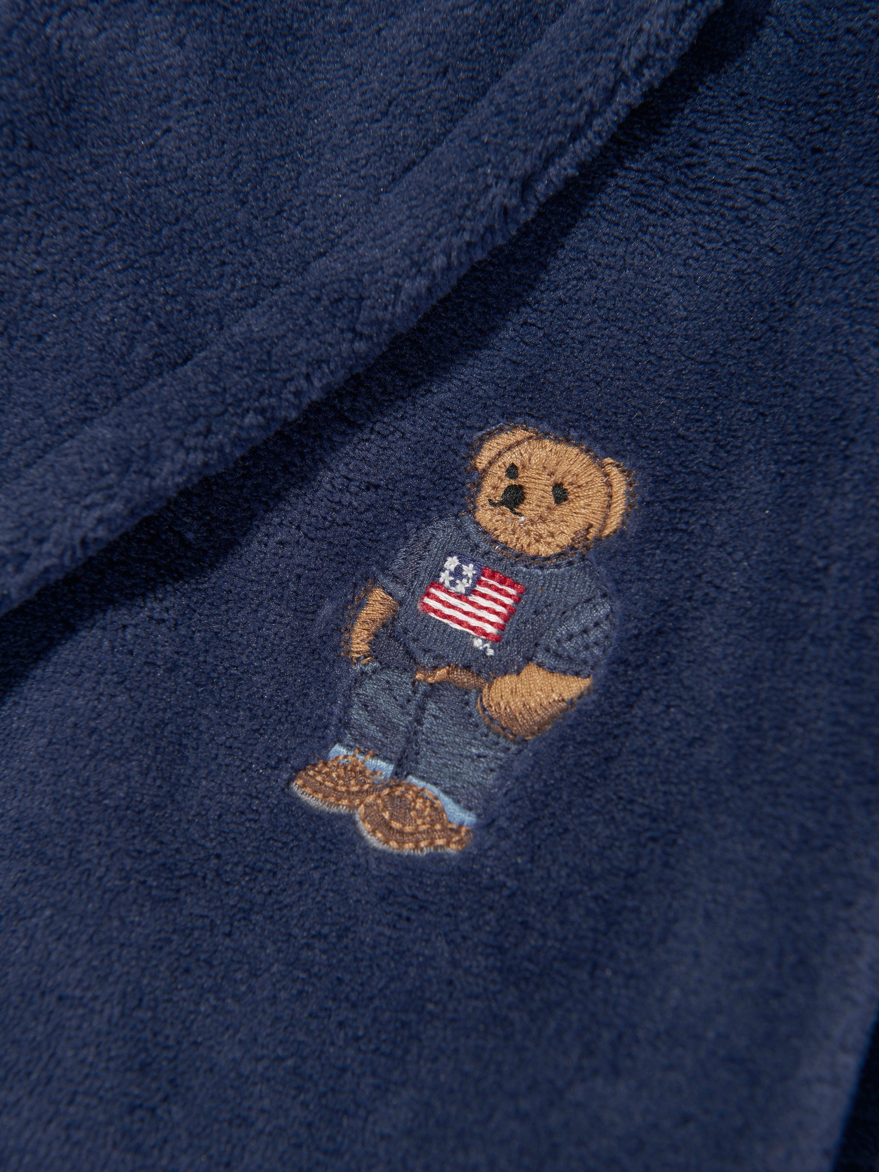 Ralph Lauren Boys Bear Patch Bathrobe in Navy