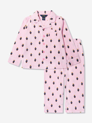 Ralph Lauren Girls Bear Pyjamas Set in Pink
