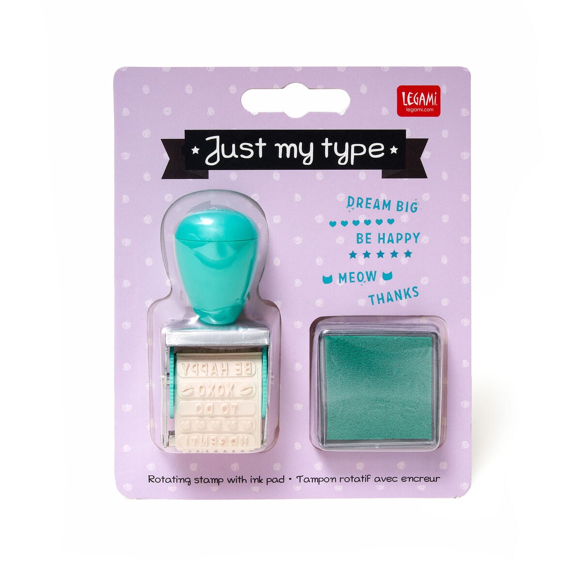 Legami - Just My Type - Rotating Stamp ile Ink Pad