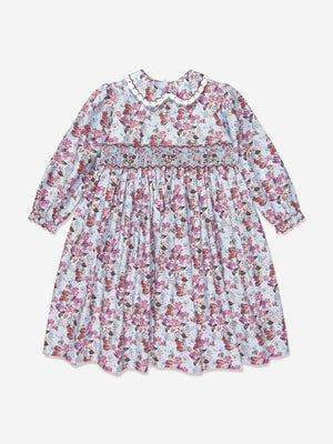Sarah Louise Girls Floral Print Dress in Multicolour