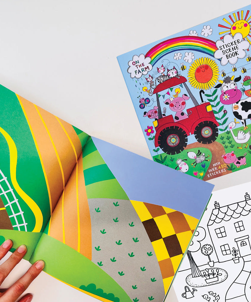 Rachel Ellen - On The Farm Libro da colorare e attività con scene adesive
