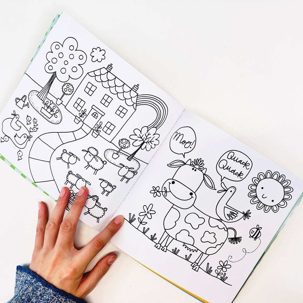 Rachel Ellen - On The Farm Libro da colorare e attività con scene adesive