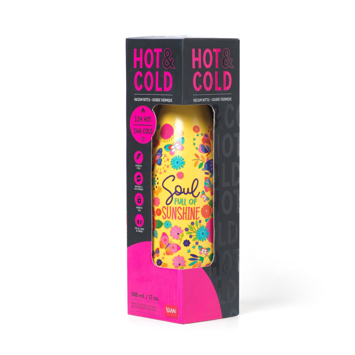 Legami - 500 ml Vakumlu Şişe - Kelebek - Sıcak & Soğuk