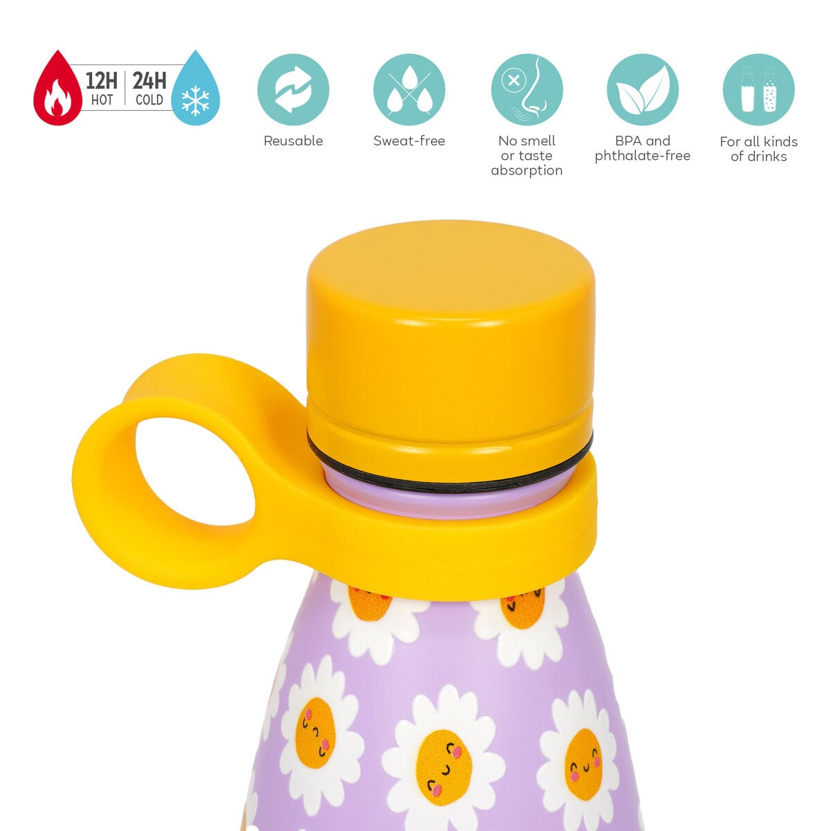 Legami - 500 ml Vakum Şişe - Daisy - Sıcak ve Soğuk