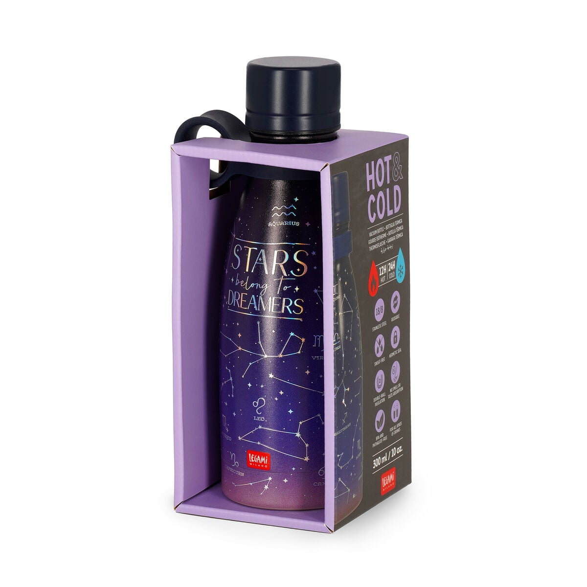 Legami - 300 ml Mini Vakumlu Şişe - Yıldızlar - Sıcak & Soğuk