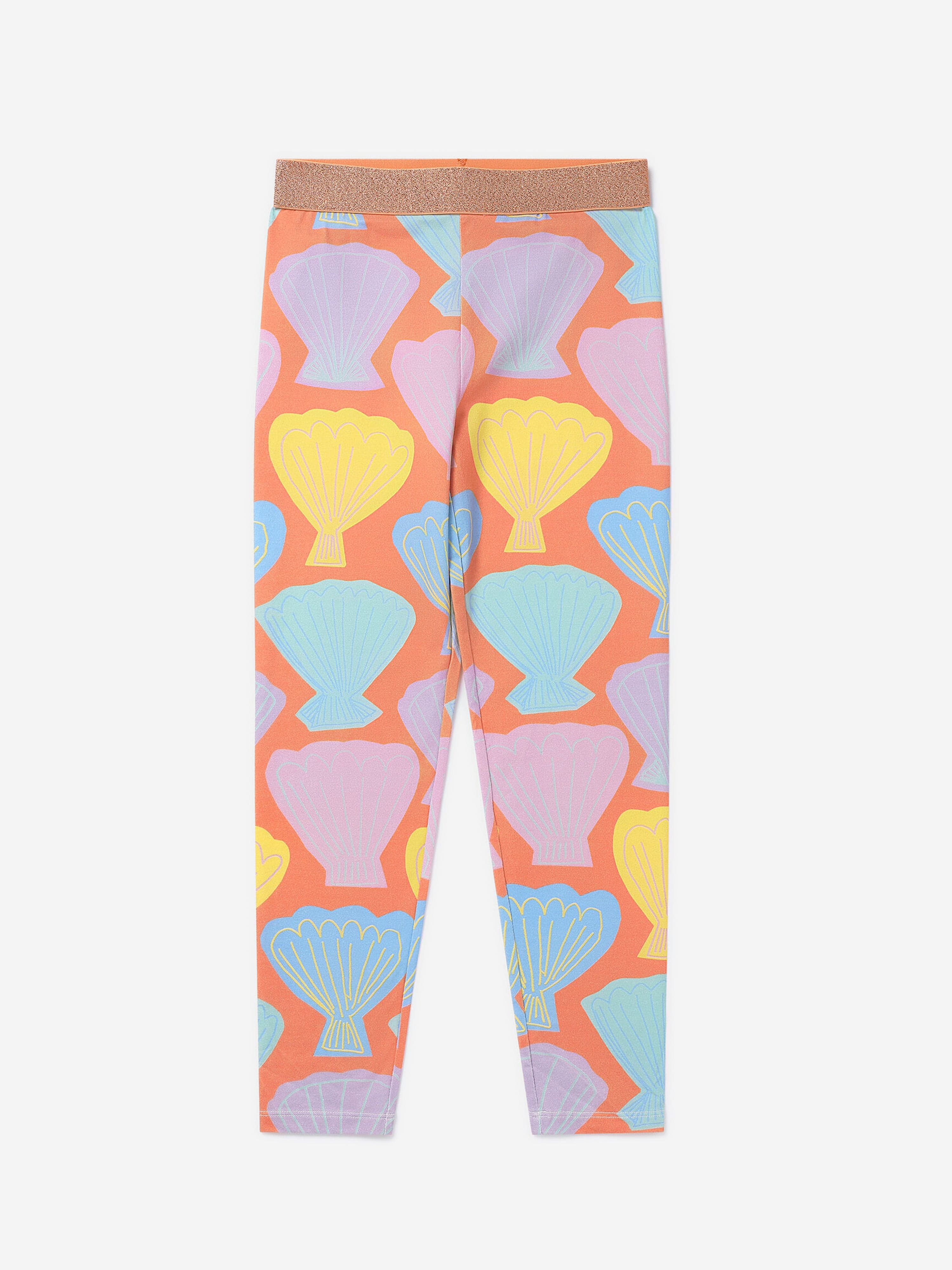 Stella McCartney Girls Shell Print Leggings in Orange