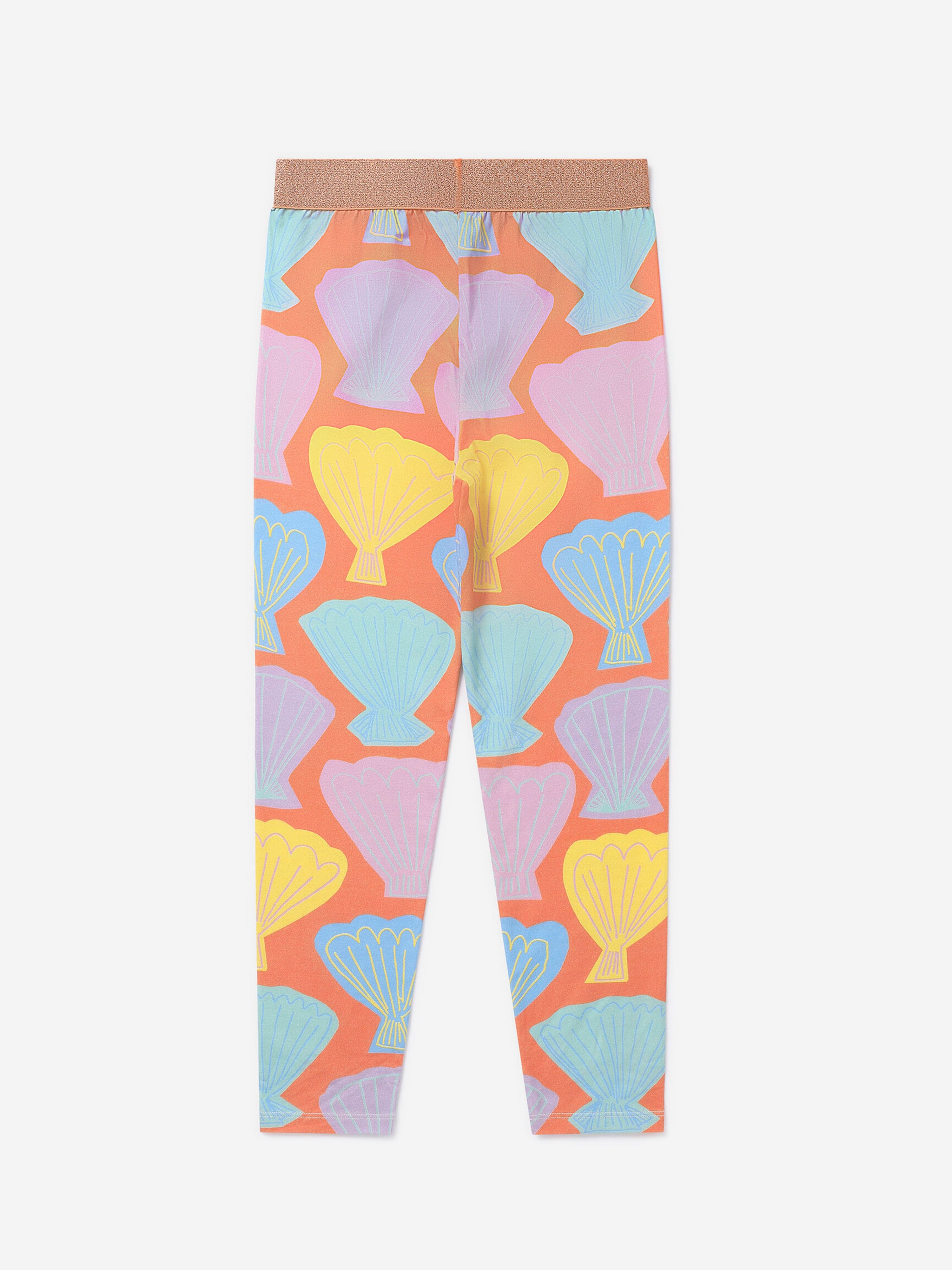 Stella McCartney Girls Shell Print Leggings in Orange