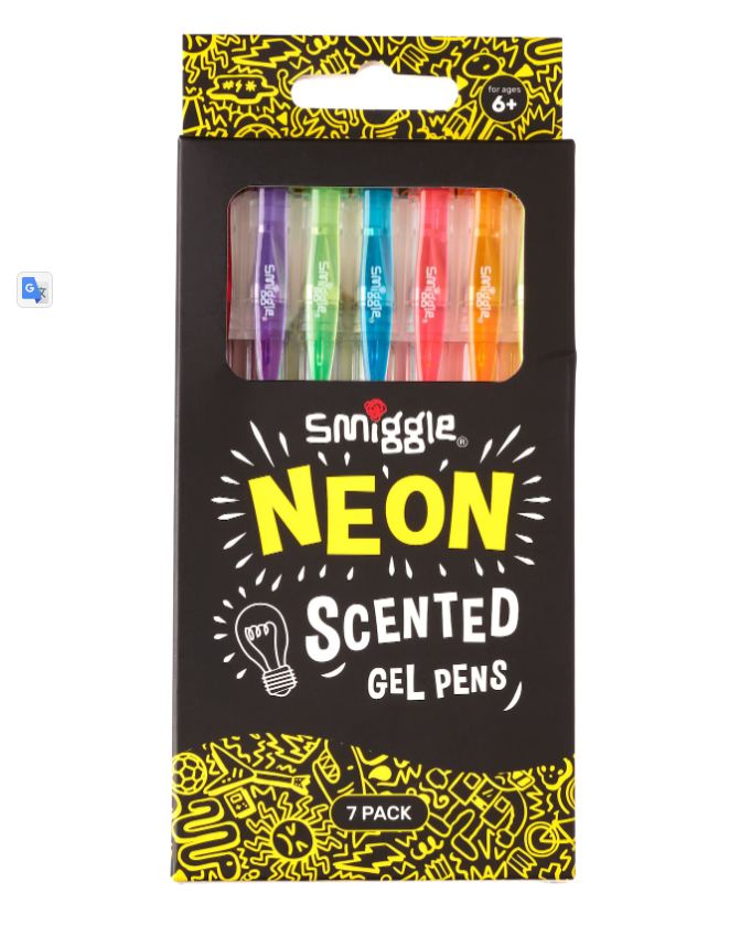 Smiggle - Neon Kokulu Jel Kalemler X7-Dinossi