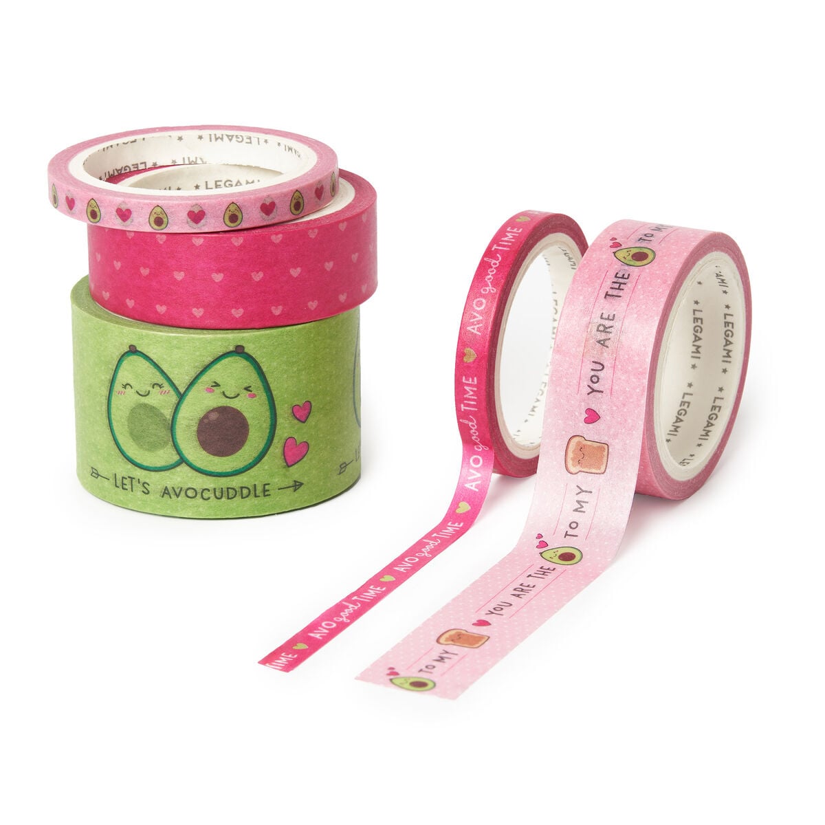 Legami - 5'li Seti Decorative Avocado Paper Sticky Tapes - Tape By Tape
