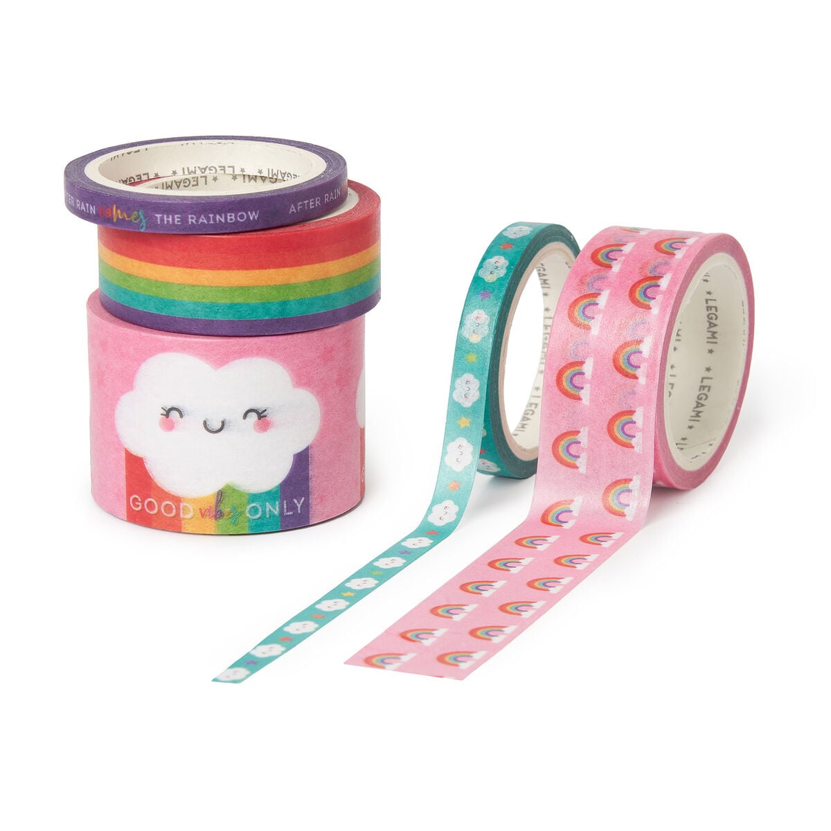 Legami - 5'li Set Dekoratif Rainbow Kâğıt Yapışkan Bantlar - Banttan Banda