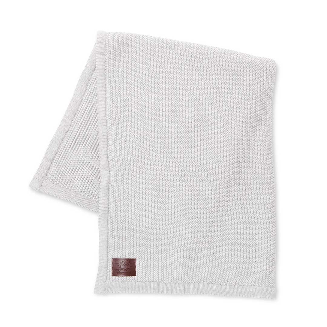 The Little Green Sheep Organic Knitted Fleece Baby Blanket - Dove-Blankets- | Natural Baby Shower