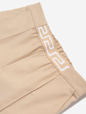 Versace Boys Gabardine Shorts in Beige