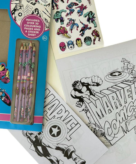 Dinossi - Marvel Boyama Kalemleri ve Boyama Defter Seti-Dinossi