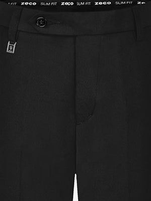 Zeco Boys School Slim Fit Short Leg Trousers in Black