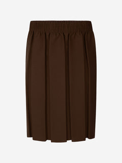 Zeco Girls School Box Pleat Skirt in Brown