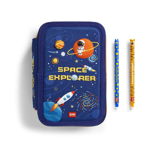 Legami - Üç Bölmeli Kalem Kutusu - 3, 2, 1... Üç Kat Eğlence - Uzay
