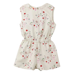 Fabula - Cherry Patterned Jumpsuit | White